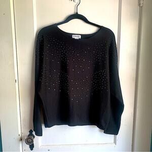 Carmen Carmen Marc Valvo Studded Bling Dolman Sleeve Sweater NWT Size Large L
